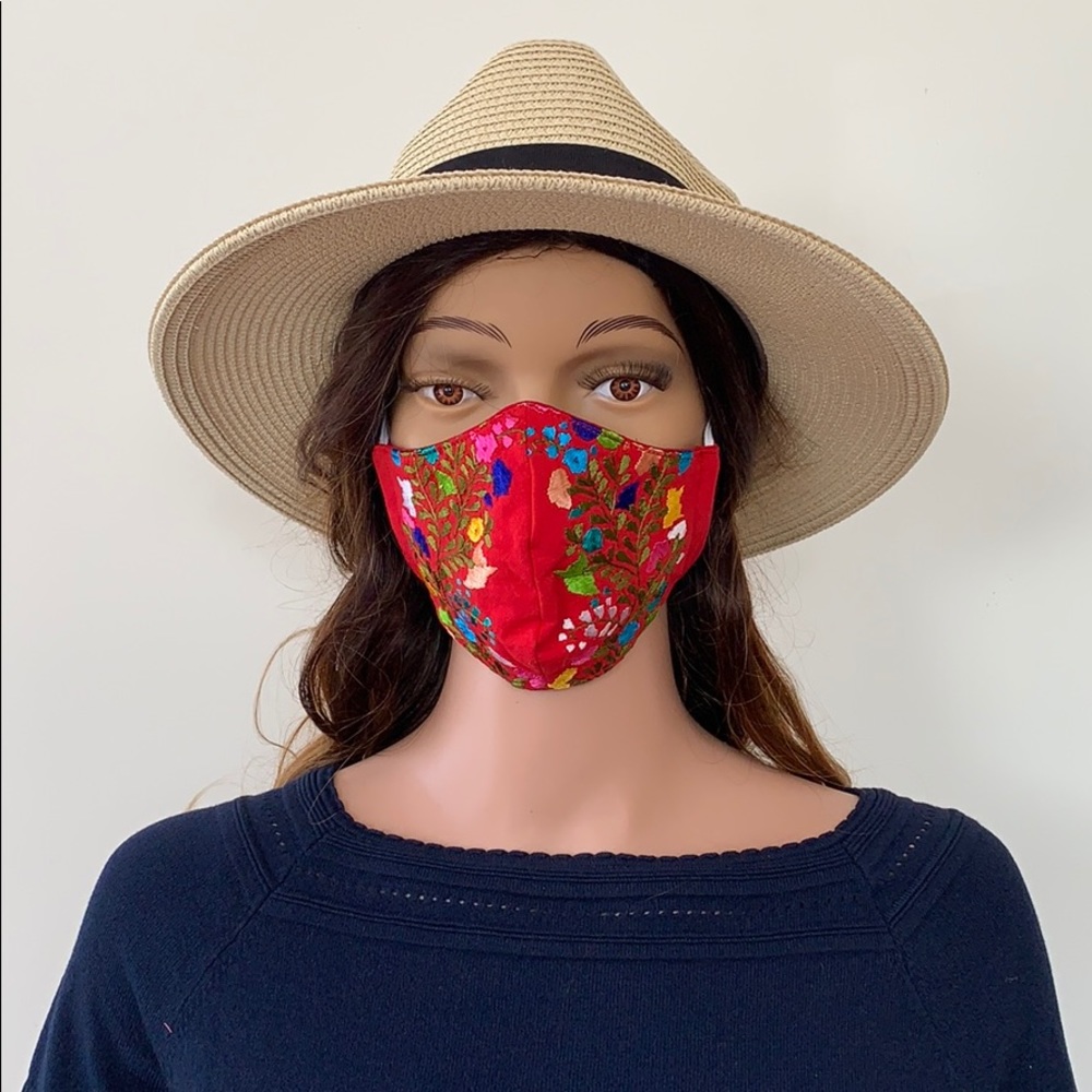 Reusable, Washable hand embroidered Face mask.